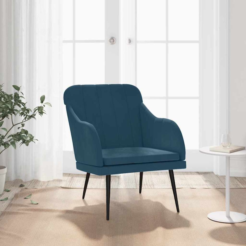 vidaXL Πολυθρόνα Μπλε 63 x 76x 80 εκ. Βελούδινη