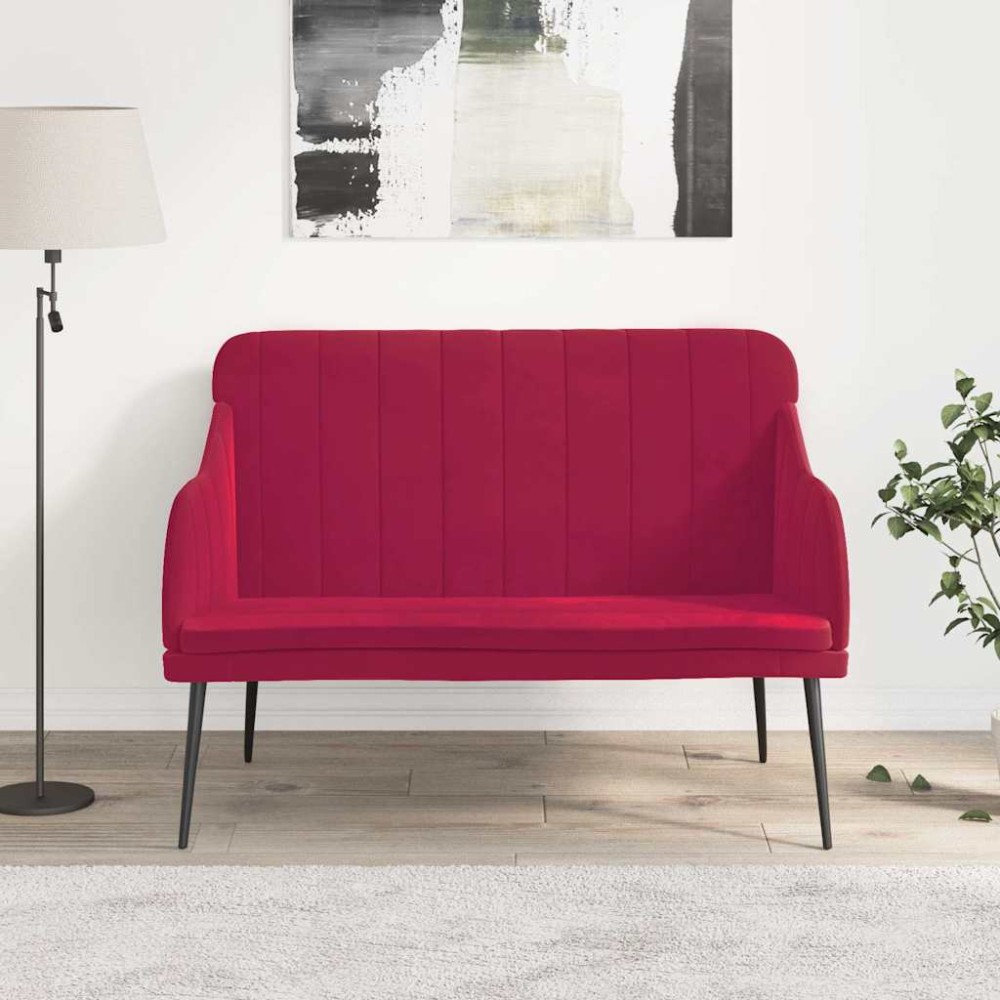 vidaXL Πάγκος Μπορντό 110x76x80 εκ. Βελούδινος