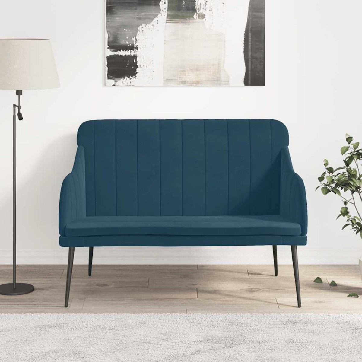 vidaXL Πάγκος Μπλε 110x76x80 εκ. Βελούδινος