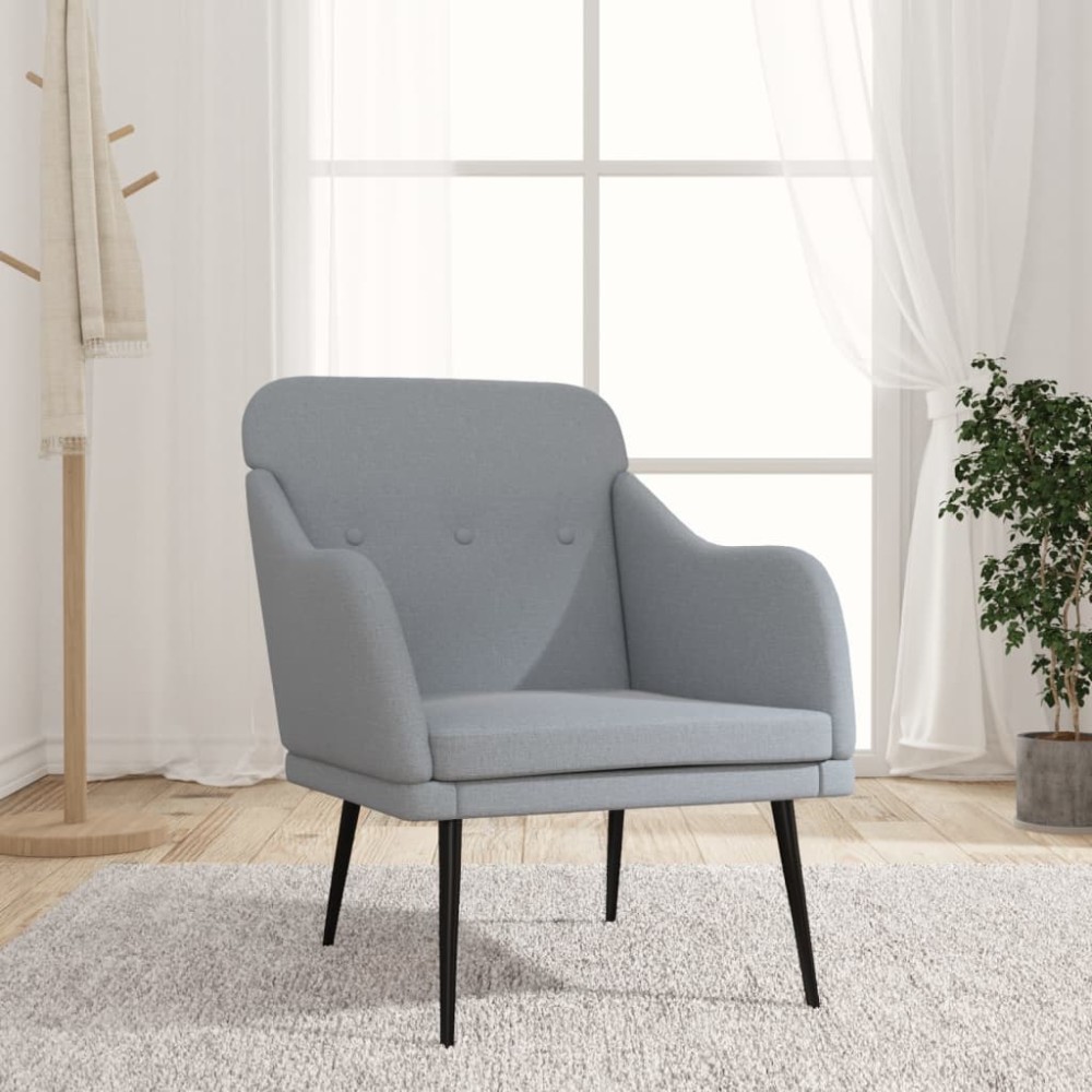 vidaXL Πολυθρόνα Ανοιχτό Γκρι 63 x 76 x 80 εκ. Υφασμάτινη