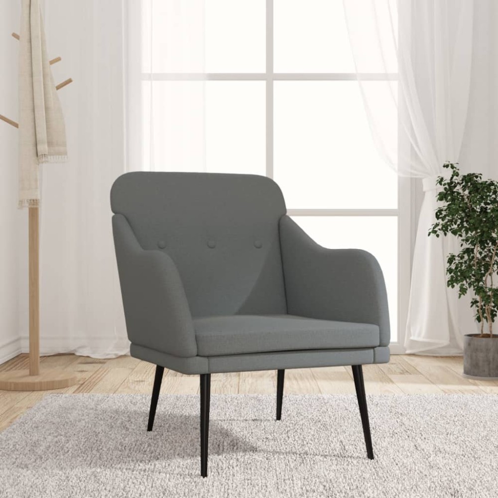vidaXL Πολυθρόνα Σκούρο Γκρι 63 x 76 x 80 εκ. Υφασμάτινη