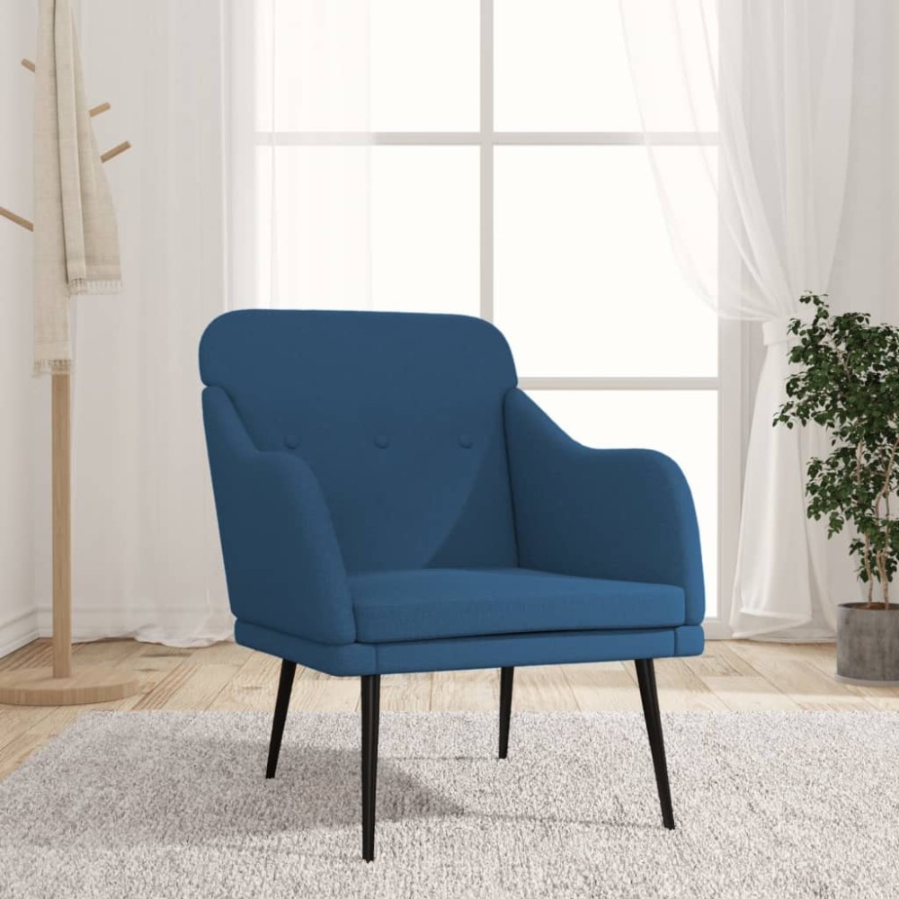vidaXL Πολυθρόνα Μπλε 63 x 76 x 80 εκ. Υφασμάτινη
