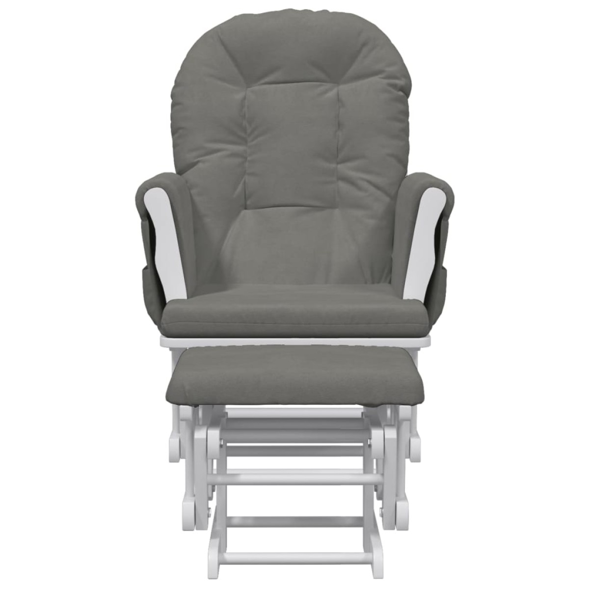 vidaXL Πολυθρόνα Relax Σκούρο Γκρι Υφασμάτινη με Σκαμπό