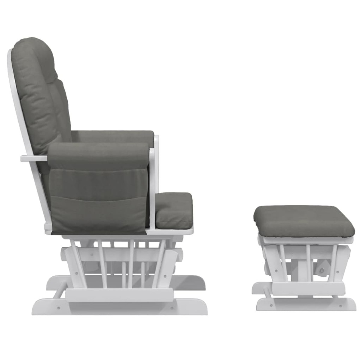 vidaXL Πολυθρόνα Relax Σκούρο Γκρι Υφασμάτινη με Σκαμπό