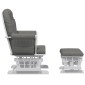 vidaXL Πολυθρόνα Relax Σκούρο Γκρι Υφασμάτινη με Σκαμπό