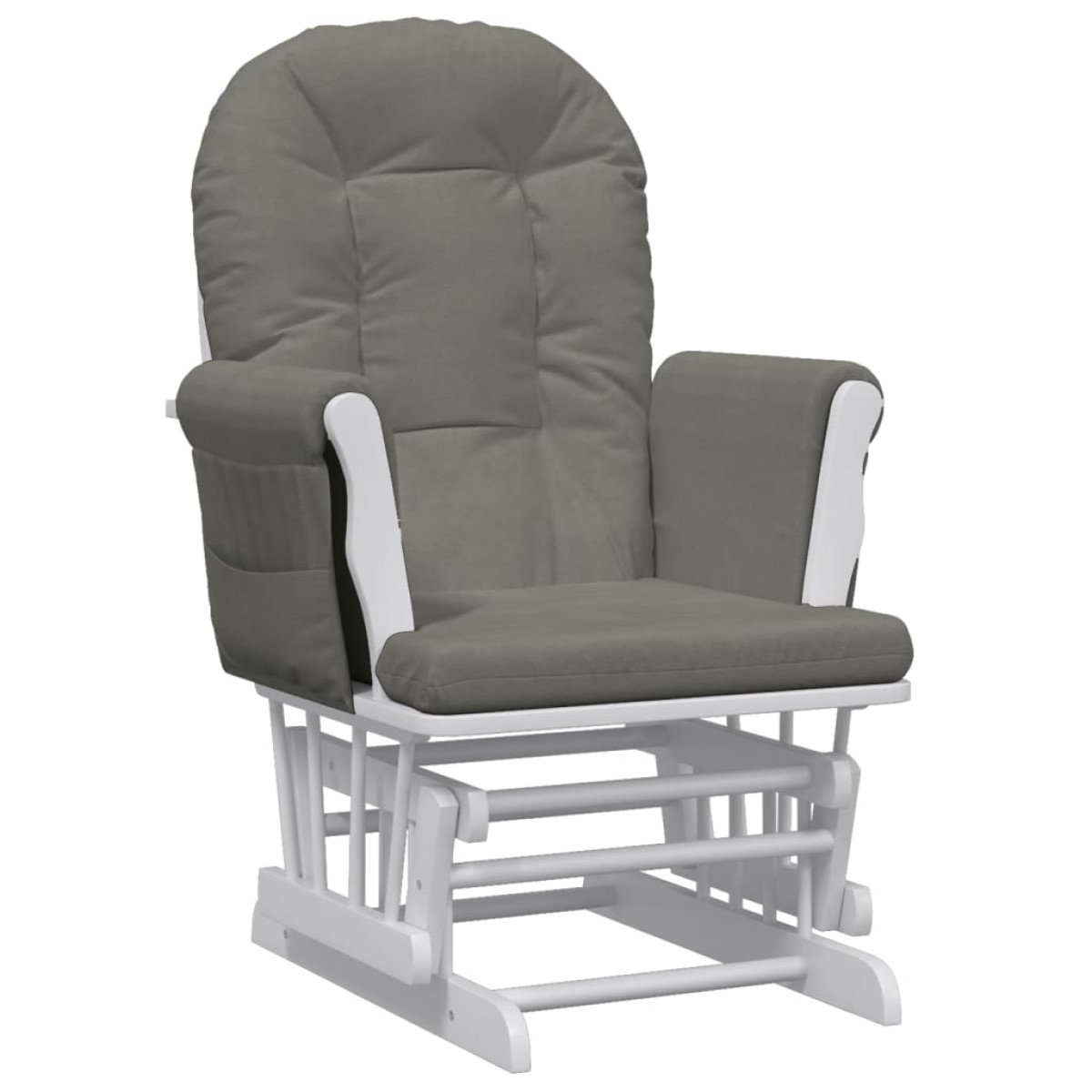 vidaXL Πολυθρόνα Relax Σκούρο Γκρι Υφασμάτινη με Σκαμπό