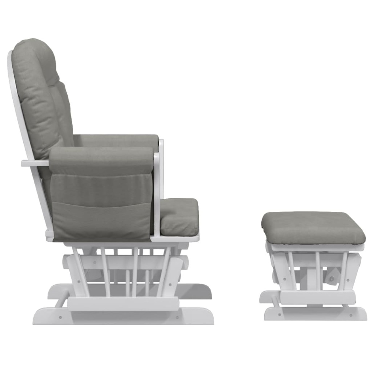 vidaXL Πολυθρόνα Relax Ανοιχτό Γκρι Υφασμάτινη με Σκαμπό