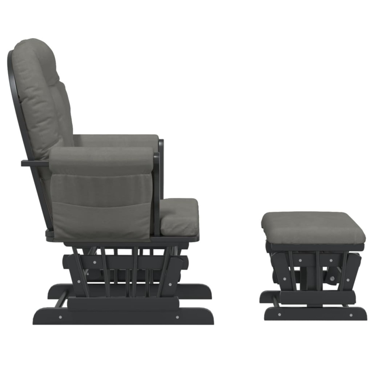 vidaXL Πολυθρόνα Relax Σκούρο Γκρι Υφασμάτινη με Σκαμπό