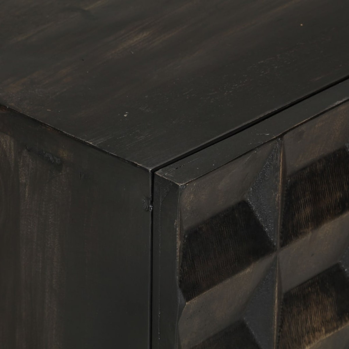 vidaXL Ντουλάπι Μαύρο 55x34x75 εκ. από Μασίφ Ξύλο Μάνγκο και Σίδηρο