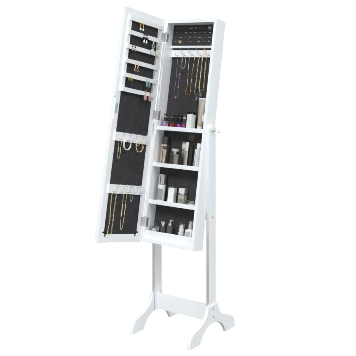 vidaXL Καθρέφτης Επιδαπέδιος Λευκός 34 x 37 x 146 εκ.
