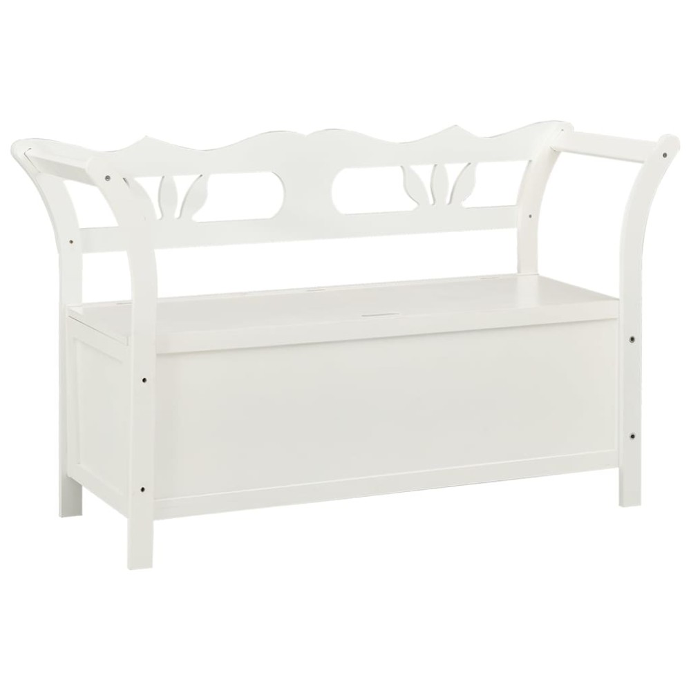 vidaXL Πάγκος Λευκός 107 x 45 x 75,5 εκ. από Μασίφ Ξύλο Ελάτης