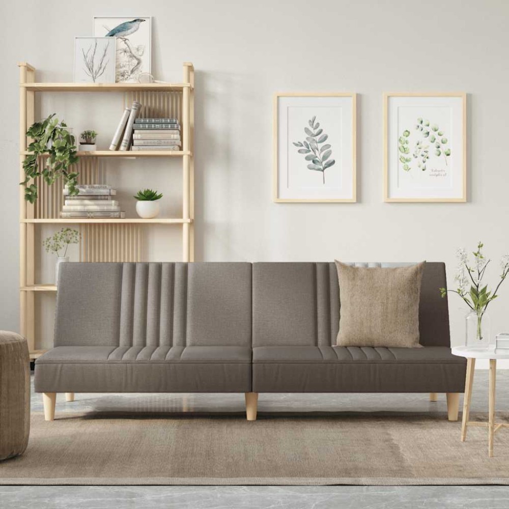 vidaXL Καναπές Κρεβάτι Taupe Υφασμάτινος