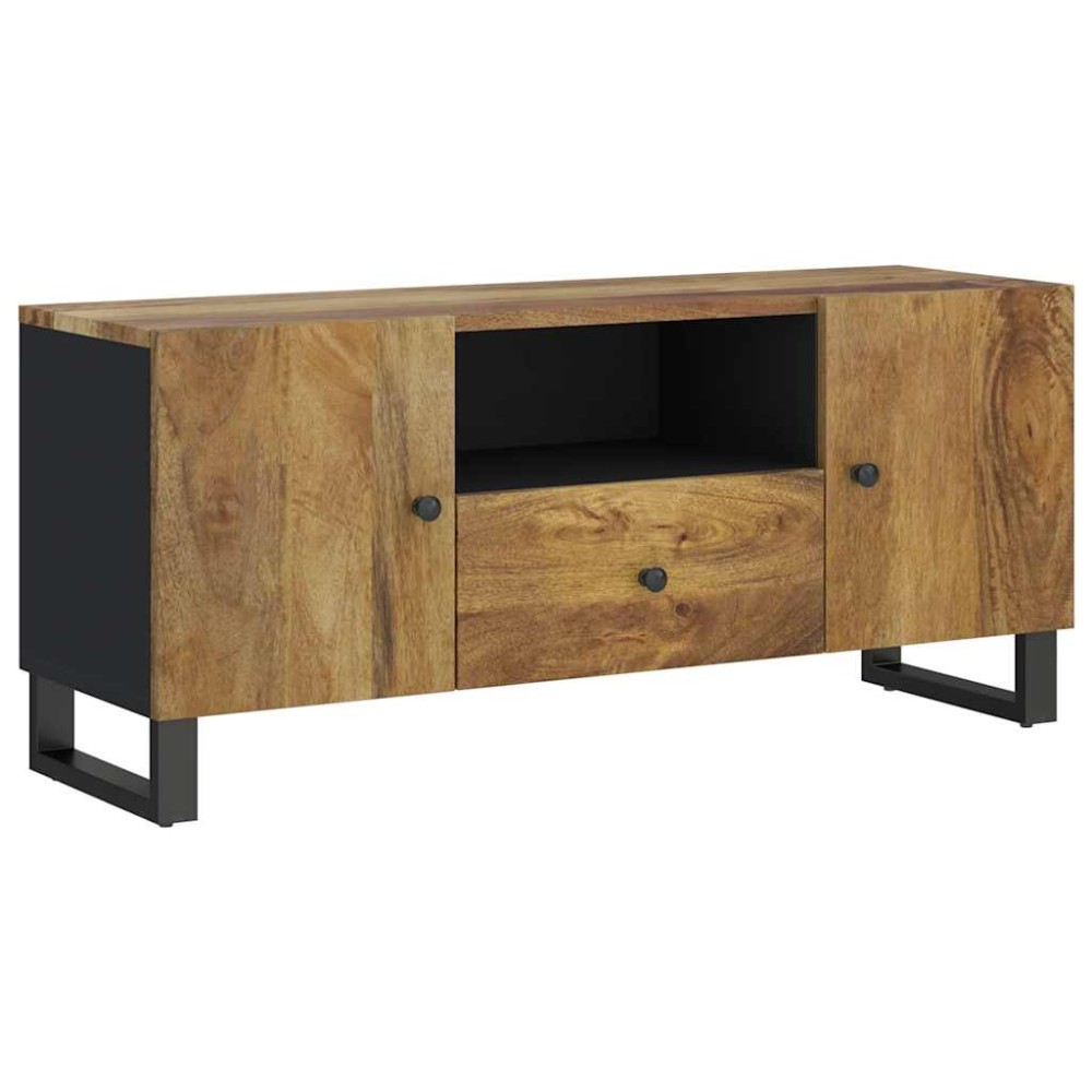 vidaXL Έπιπλο Τηλεόρασης 105x33,5x46 εκ Μασίφ Ξύλο Μάνγκο & Επεξ. Ξύλο