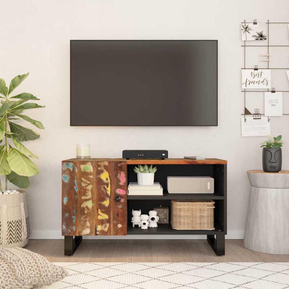 vidaXL Έπιπλο Τηλεόρασης 80x33x46 εκ. Μασίφ Ανακυκλ. Ξύλο & Επεξ. Ξύλο