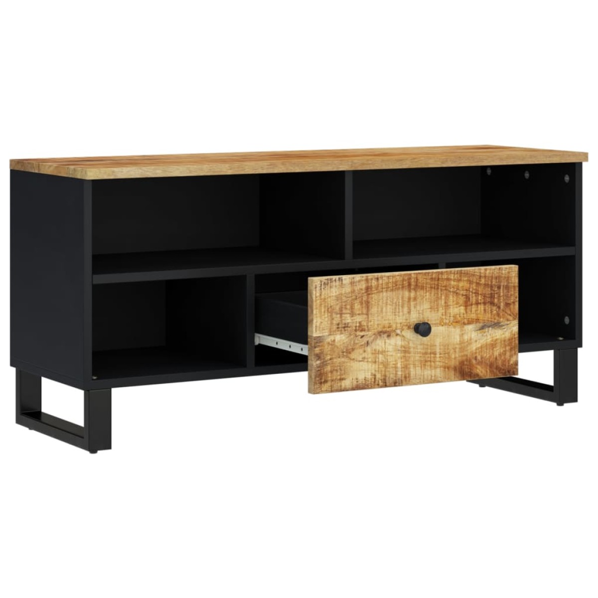 vidaXL Έπιπλο Τηλεόρασης 100x33x46 εκ. Μασίφ Ξύλο Μάνγκο & Επεξ. Ξύλο