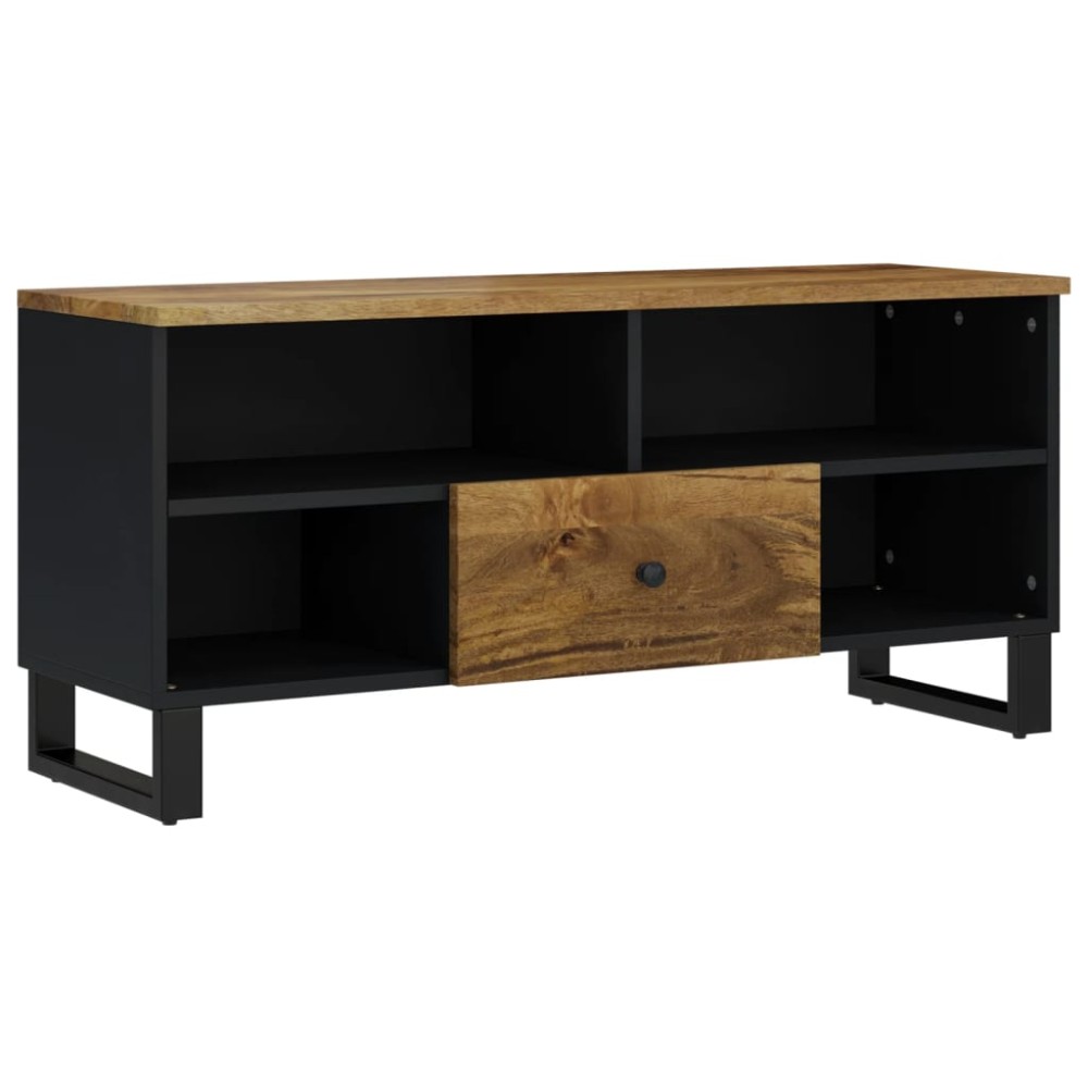 vidaXL Έπιπλο Τηλεόρασης 100x33x46 εκ. Μασίφ Ξύλο Μάνγκο & Επεξ. Ξύλο