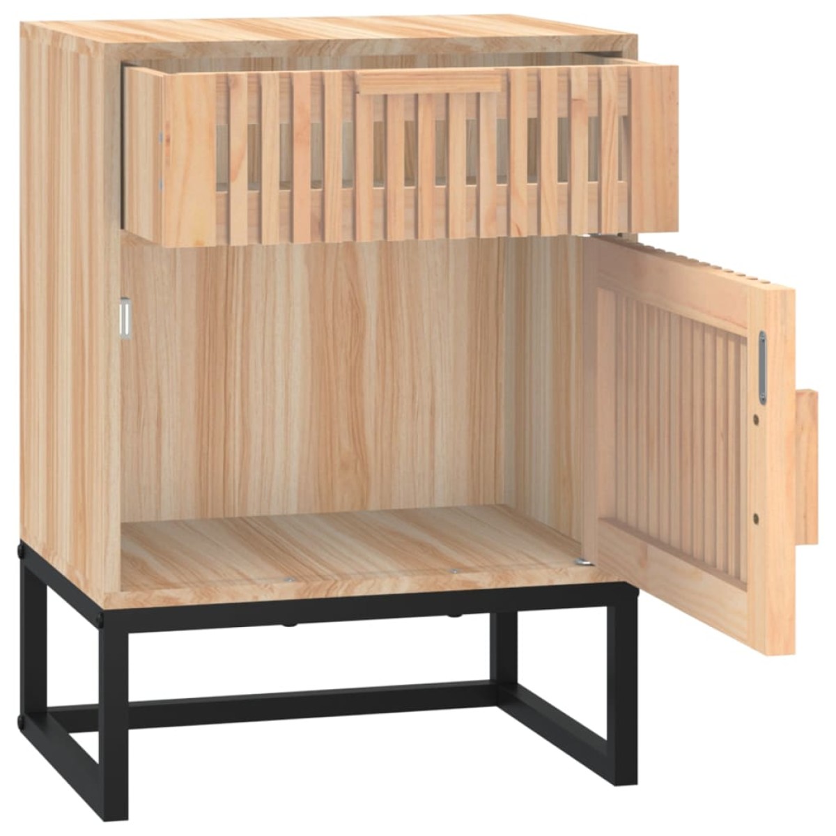 vidaXL Κομοδίνο 40 x 30 x 55,5 εκ. από Επεξεργασμένο Ξύλο & Σίδερο