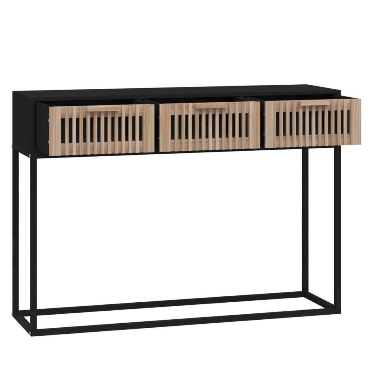 vidaXL Τραπέζι Κονσόλα Μαύρο 105x30x75 εκ Επεξεργασμένο Ξύλο / Σίδηρος