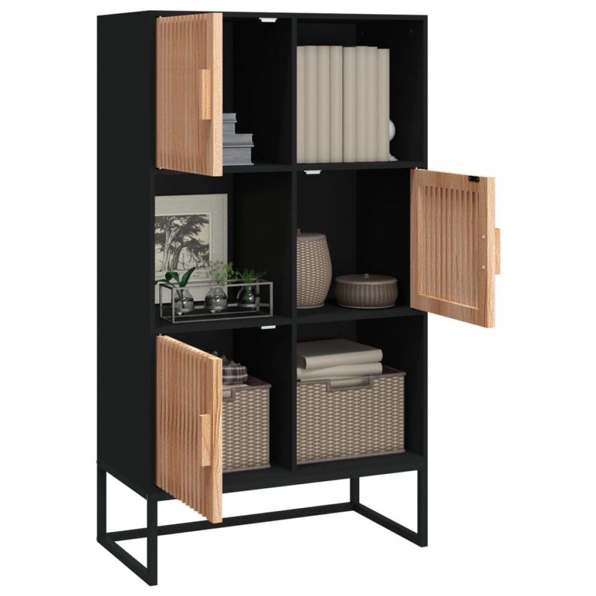 vidaXL Ντουλάπι Μαύρο 70 x 35 x 125 εκ. από Επεξεργασμένο Ξύλο