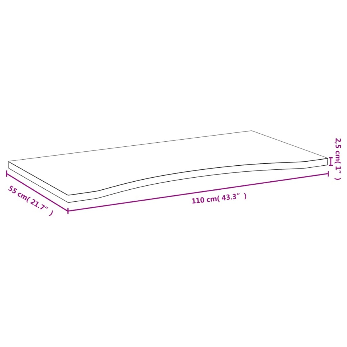 vidaXL Επιφάνεια Γραφείου 110 x 55x 2,5 εκ. από Μπαμπού