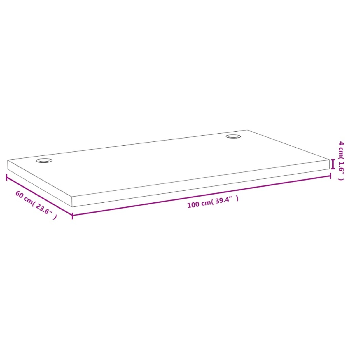 vidaXL Επιφάνεια Γραφείου 100 x 60 x 4 εκ. από Μπαμπού