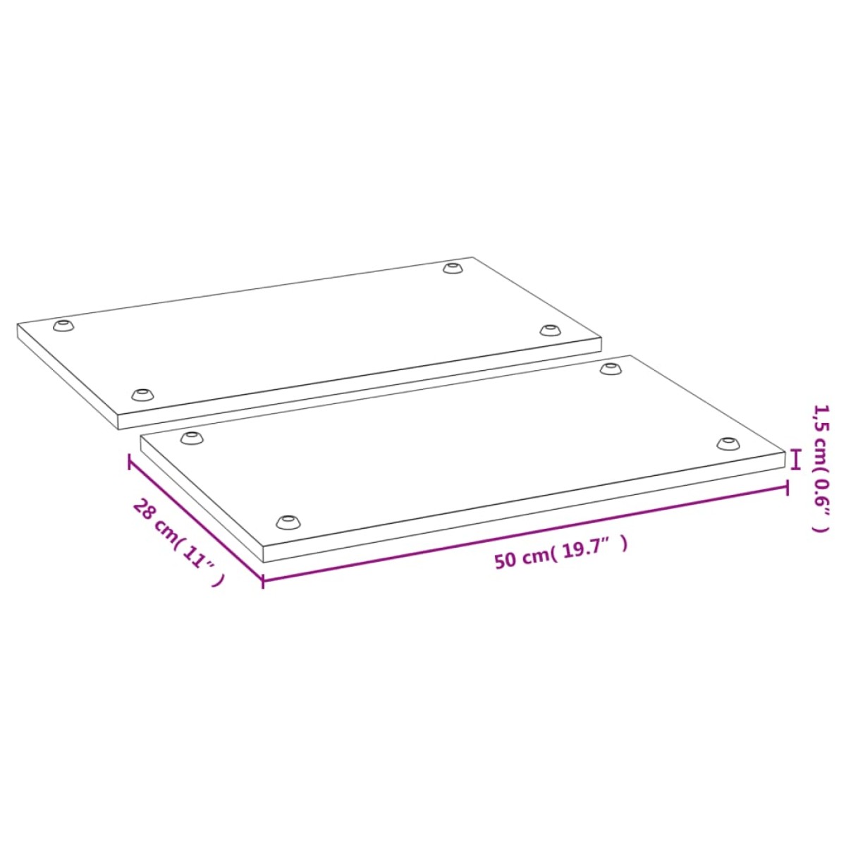 vidaXL Καλύμματα Εστιών Κουζίνας 2 Τεμ. 50 x 28 x 1,5 εκ. από Μπαμπού
