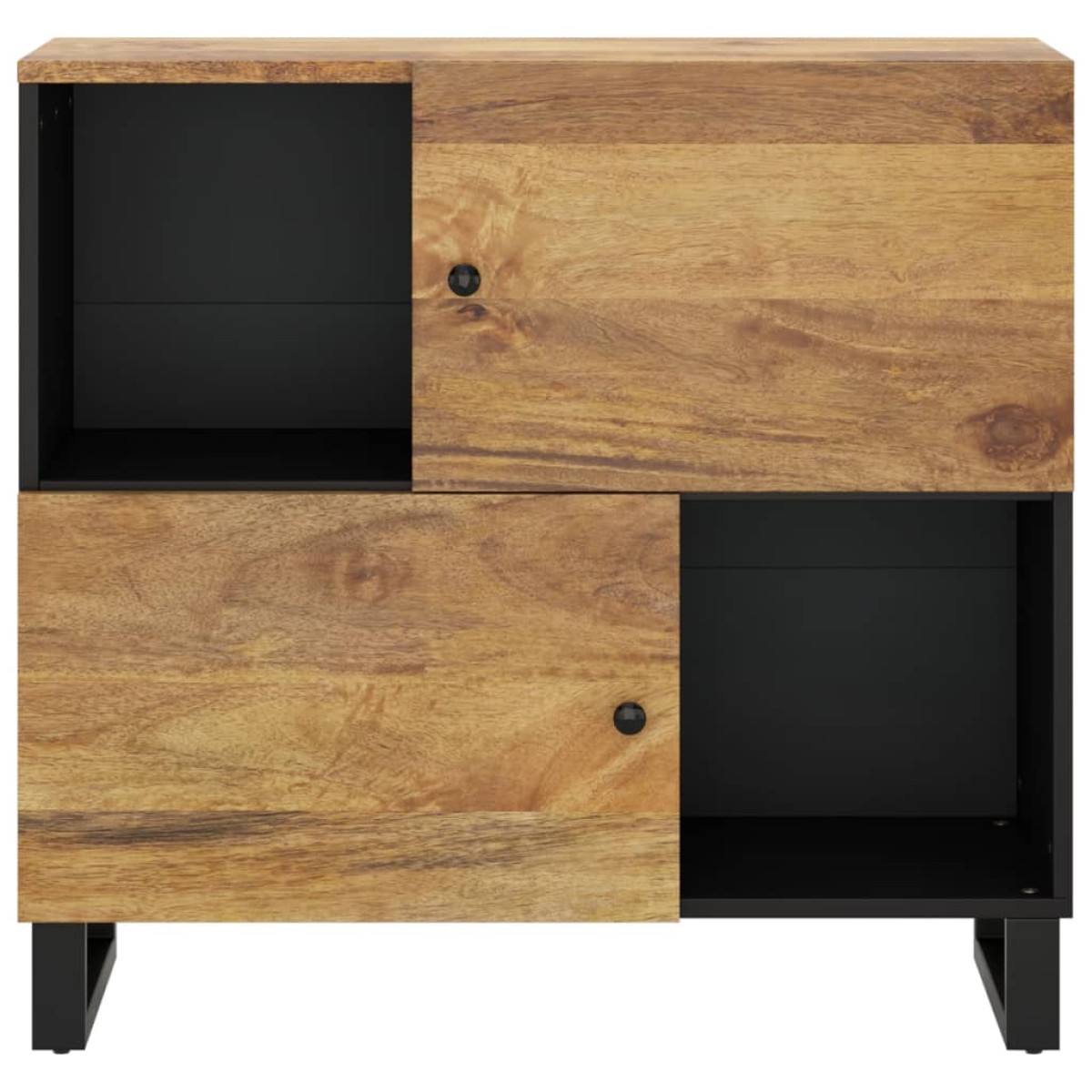 vidaXL Ντουλάπι με 2 Πόρτες 80 x 33 x 75 εκ. από Μασίφ Ξύλο Μάνγκο