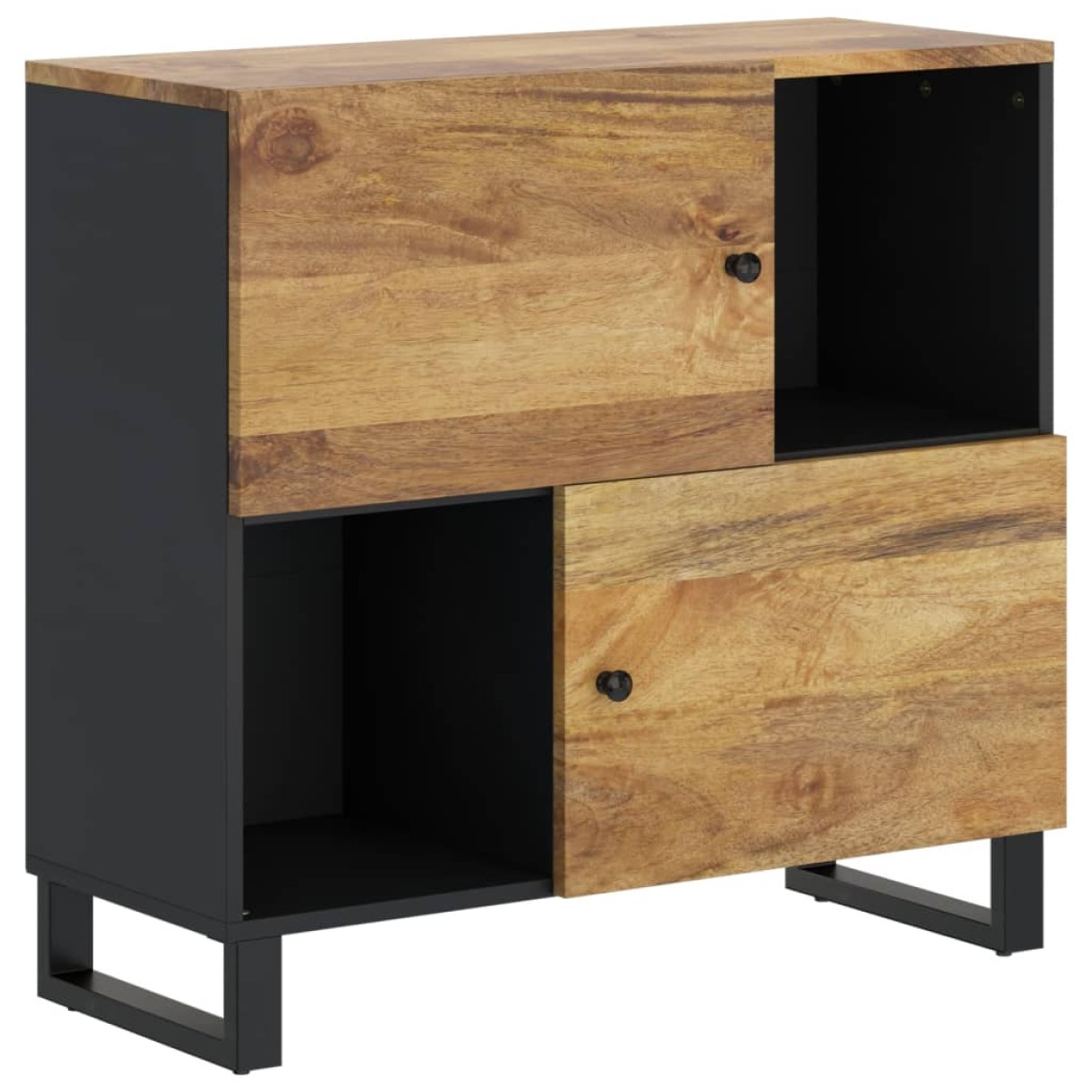 vidaXL Ντουλάπι με 2 Πόρτες 80 x 33 x 75 εκ. από Μασίφ Ξύλο Μάνγκο
