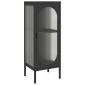vidaXL Μπουφές Μαύρος 40 x 35 x 105 εκ. από Γυαλί και Ατσάλι