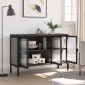 vidaXL Ντουλάπι Μαύρο 105 x 35 x 70 εκ. από Γυαλί και Ατσάλι