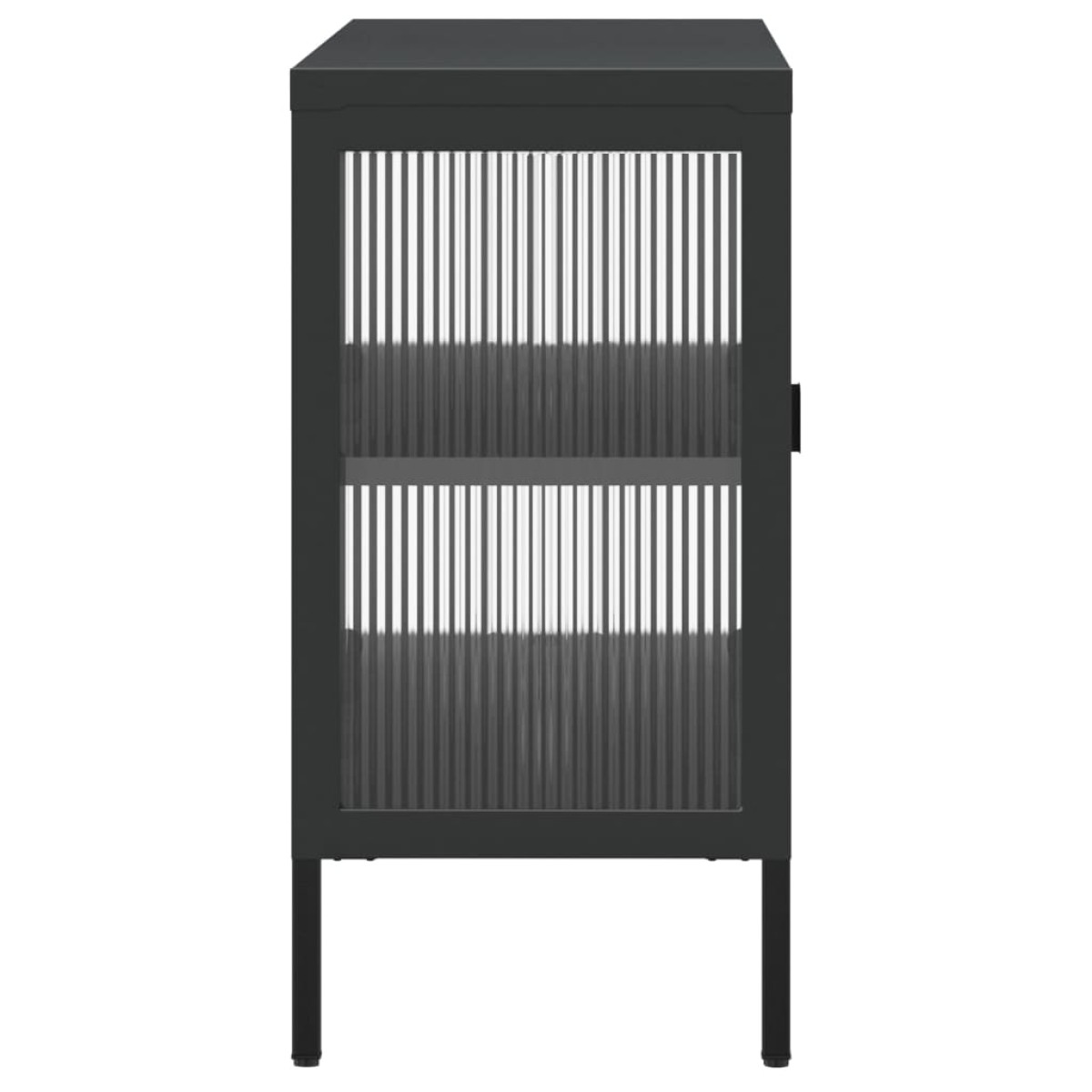 vidaXL Ντουλάπι Μαύρο 105 x 35 x 70 εκ. από Γυαλί και Ατσάλι