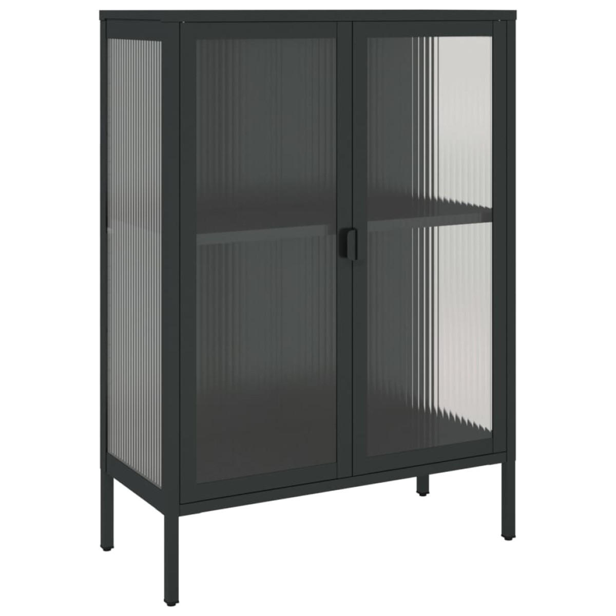 vidaXL Ντουλάπι Μαύρο 75 x 35 x 105 εκ. από Γυαλί και Ατσάλι