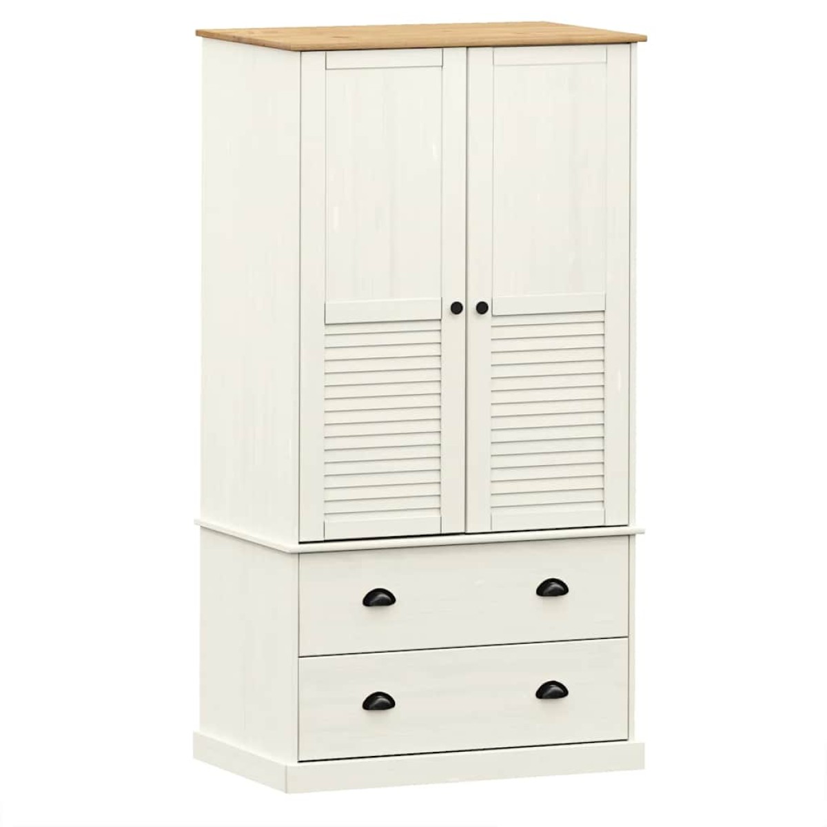 vidaXL Ντουλάπα VIGO Λευκή 90 x 55 x 176 εκ. από Μασίφ Ξύλο Πεύκου