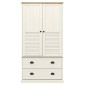 vidaXL Ντουλάπα VIGO Λευκή 90 x 55 x 176 εκ. από Μασίφ Ξύλο Πεύκου