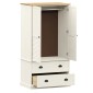 vidaXL Ντουλάπα VIGO Λευκή 90 x 55 x 176 εκ. από Μασίφ Ξύλο Πεύκου