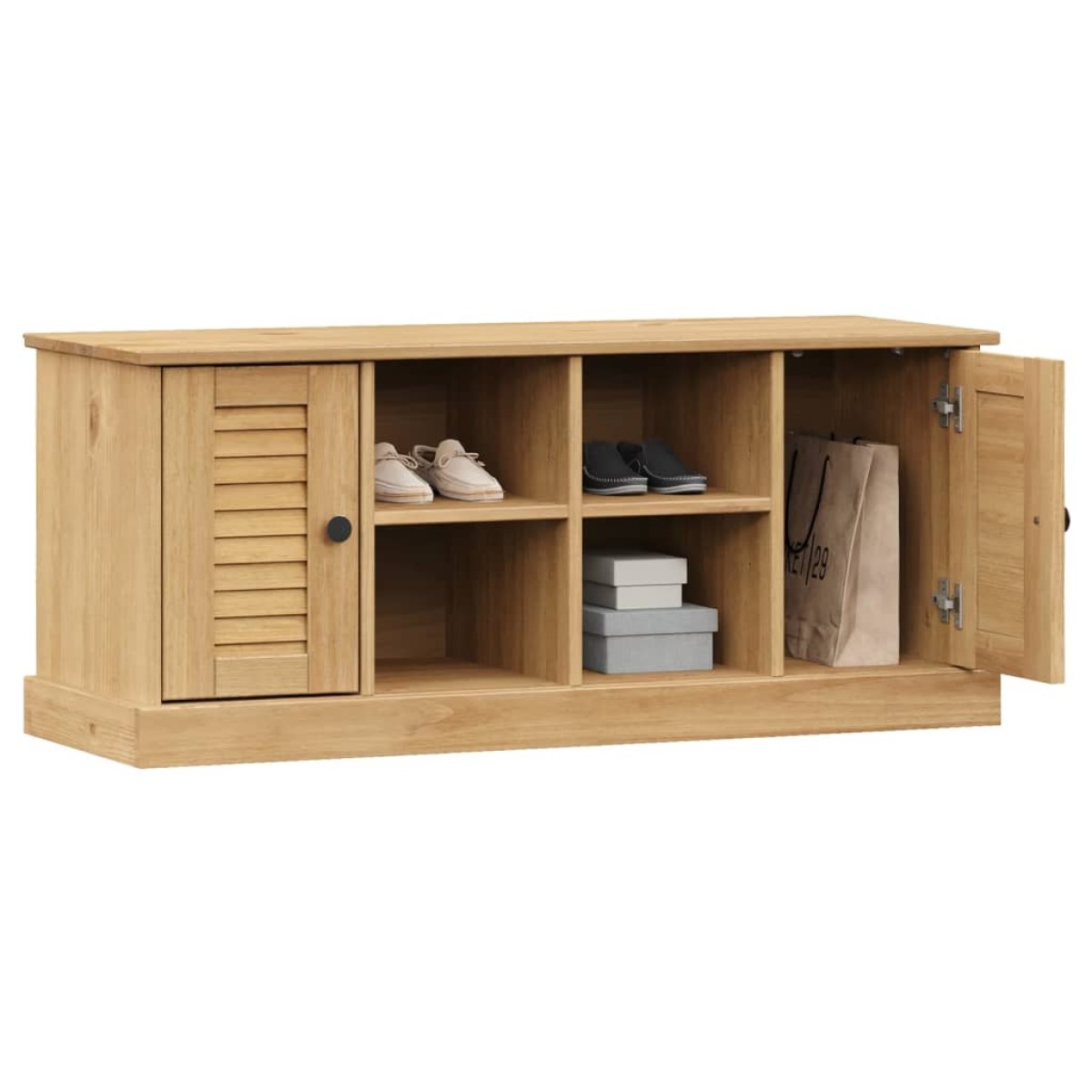 vidaXL Παπουτσοθήκη VIGO 106 x 35 x 45 εκ. από Μασίφ Ξύλο Πεύκου