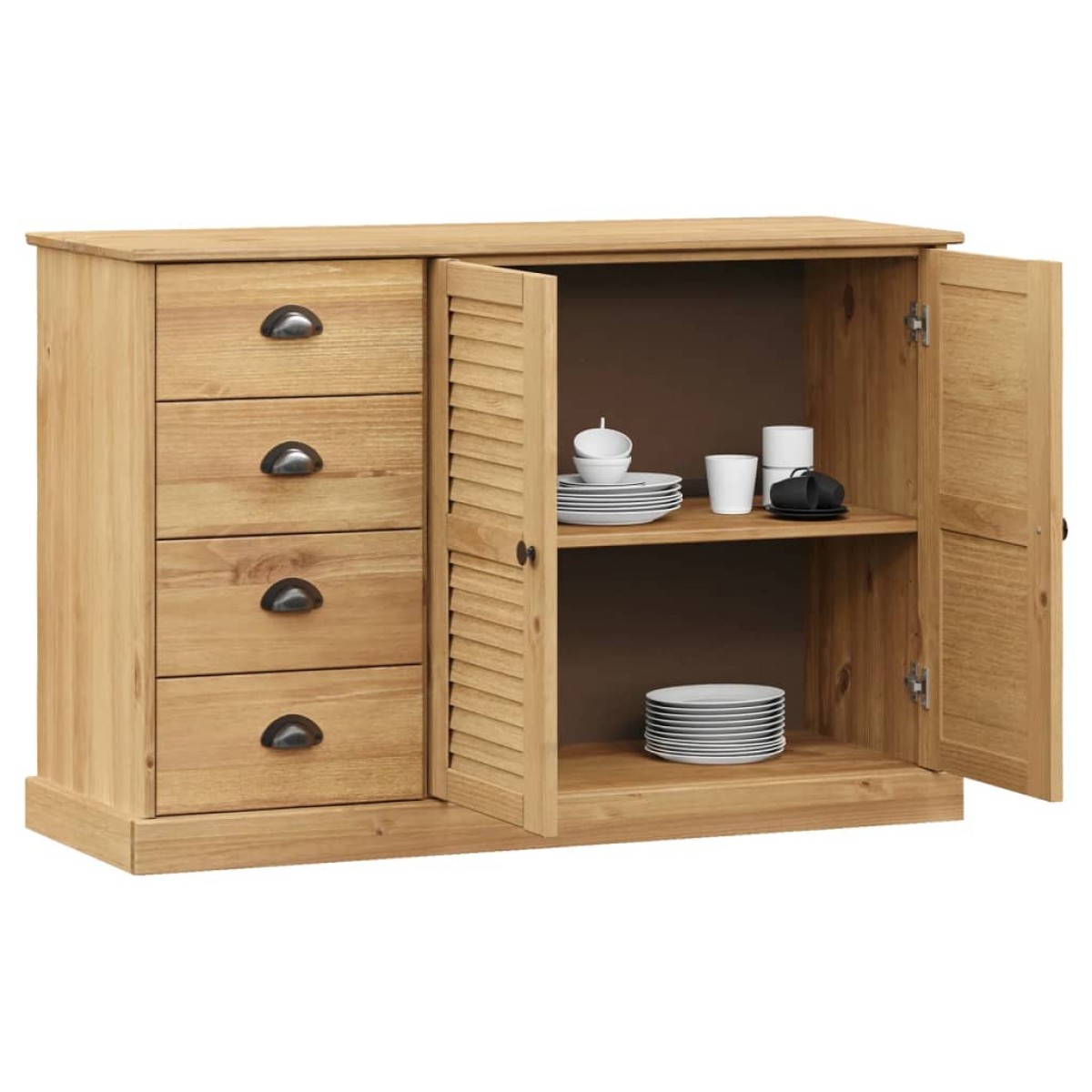 vidaXL Μπουφές με Συρτάρια VIGO 113 x 40 x 75 εκ. Μασίφ Ξύλο Πεύκο