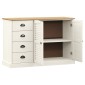 vidaXL Μπουφές με Συρτάρια VIGO Λευκό 113x40x75 εκ. Μασίφ Ξύλο Πεύκου