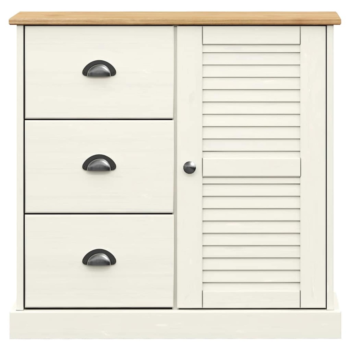 vidaXL Ντουλάπι με Συρτάρια VIGO Λευκό 78x40x75 εκ. Μασίφ Ξύλο Πεύκου