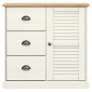 vidaXL Ντουλάπι με Συρτάρια VIGO Λευκό 78x40x75 εκ. Μασίφ Ξύλο Πεύκου
