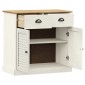 vidaXL Ντουλάπι με Συρτάρια VIGO Λευκό 78x40x75 εκ. Μασίφ Ξύλο Πεύκου