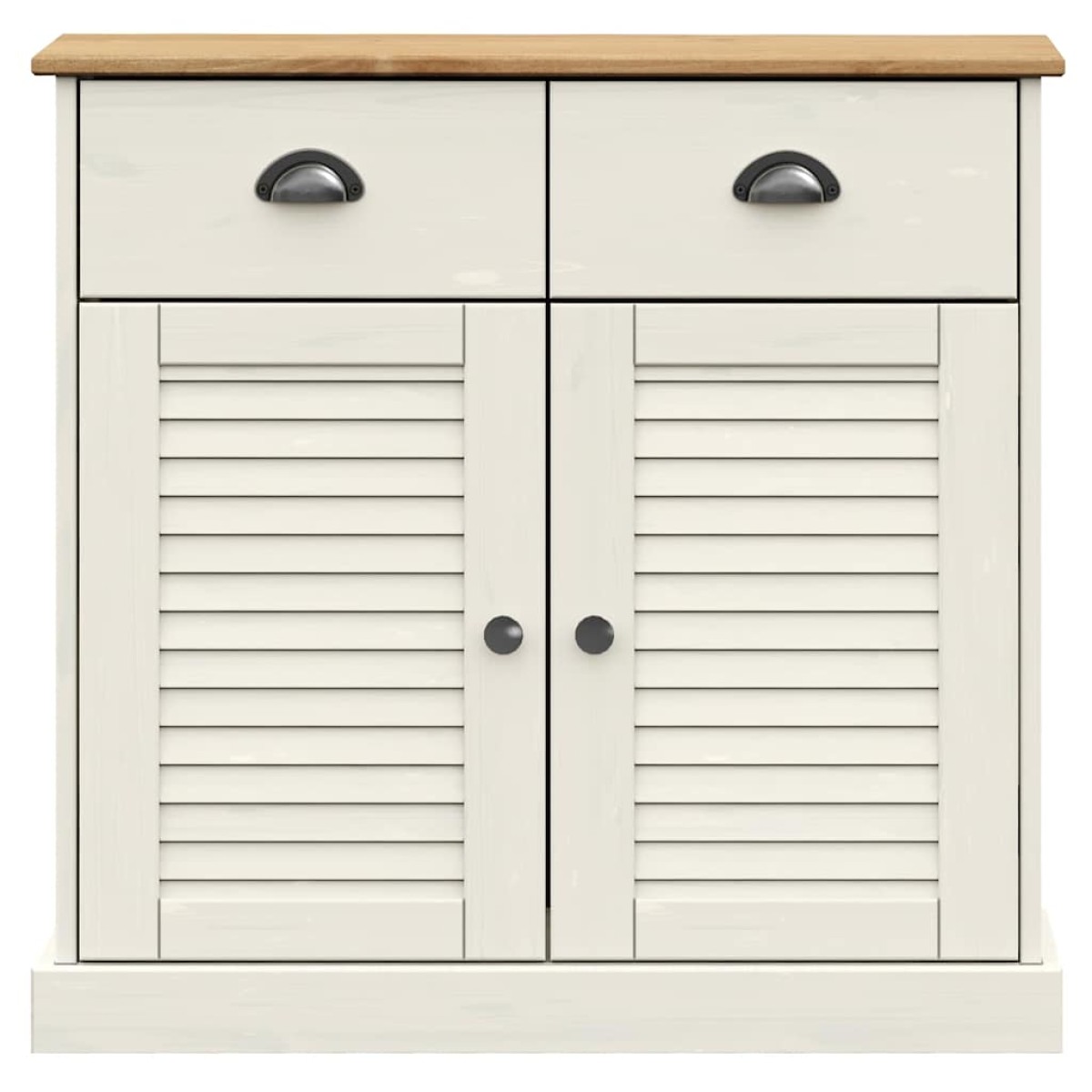 vidaXL Ντουλάπι με Συρτάρια VIGO Λευκό 78x40x75 εκ. Μασίφ Ξύλο Πεύκου