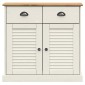 vidaXL Ντουλάπι με Συρτάρια VIGO Λευκό 78x40x75 εκ. Μασίφ Ξύλο Πεύκου
