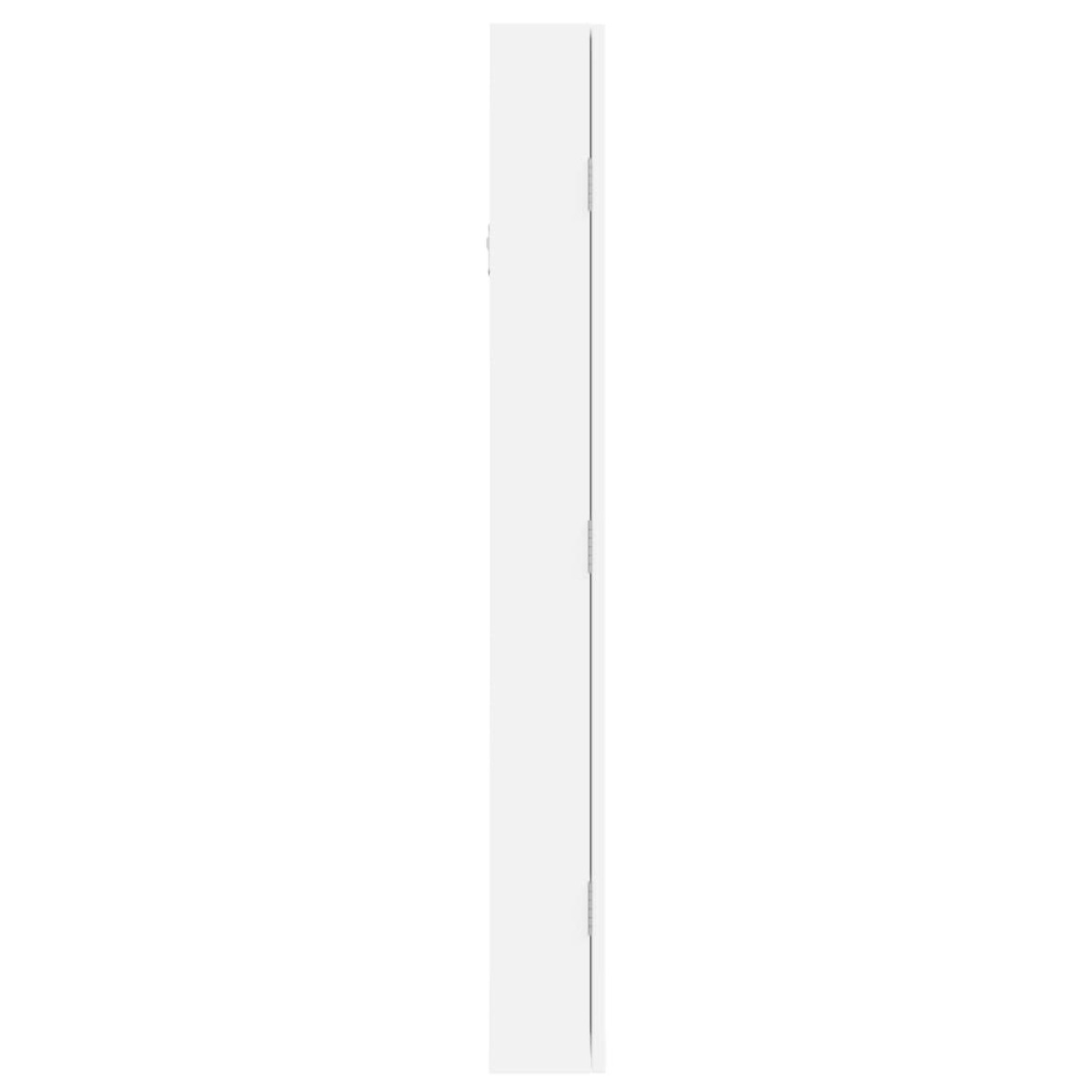 vidaXL Έπιπλο Κοσμημάτων με Καθρέφτη/LED Φώτα Επιτοίχιο Λευκό