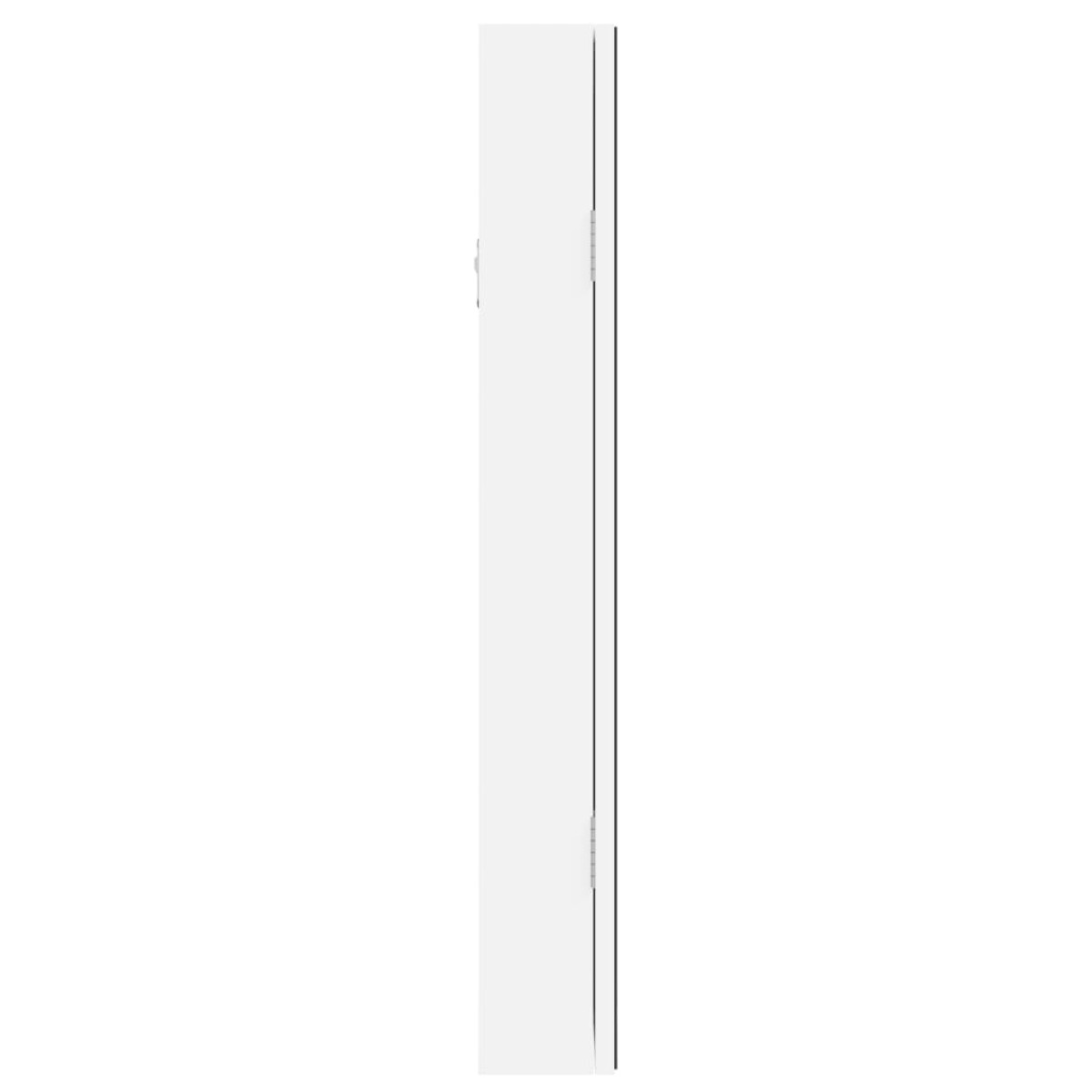 vidaXL Έπιπλο Κοσμημάτων με Καθρέφτη/LED Φώτα Επιτοίχιο Λευκό
