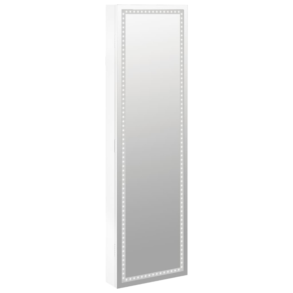 vidaXL Έπιπλο Κοσμημάτων με Καθρέφτη/LED Φώτα Επιτοίχιο Λευκό