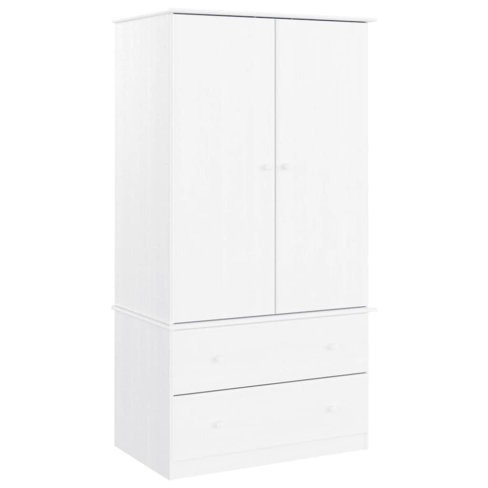 vidaXL Ντουλάπα ALTA Λευκή 90 x 55 x 170 εκ. από Μασίφ Ξύλο Πεύκου