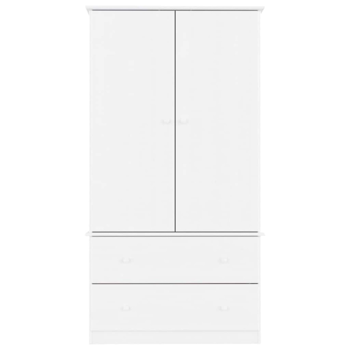 vidaXL Ντουλάπα ALTA Λευκή 90 x 55 x 170 εκ. από Μασίφ Ξύλο Πεύκου