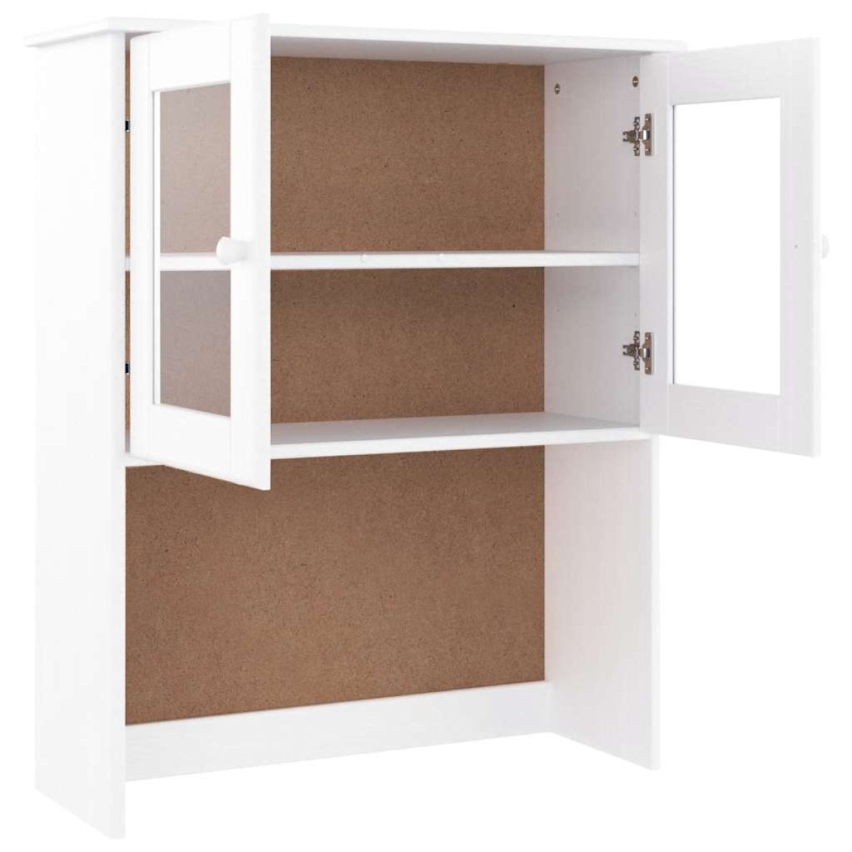 vidaXL Πάνω Ντουλάπι-Βιτρίνα ALTA Λευκό 77x30x92 εκ. Μασίφ Ξύλο Πεύκου
