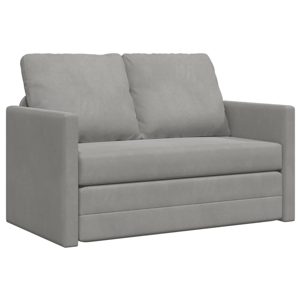 vidaXL Καναπές-Κρεβάτι Δαπέδου 2 σε 1 Αν. Γκρι 122x204x55 εκ. Βελούδο